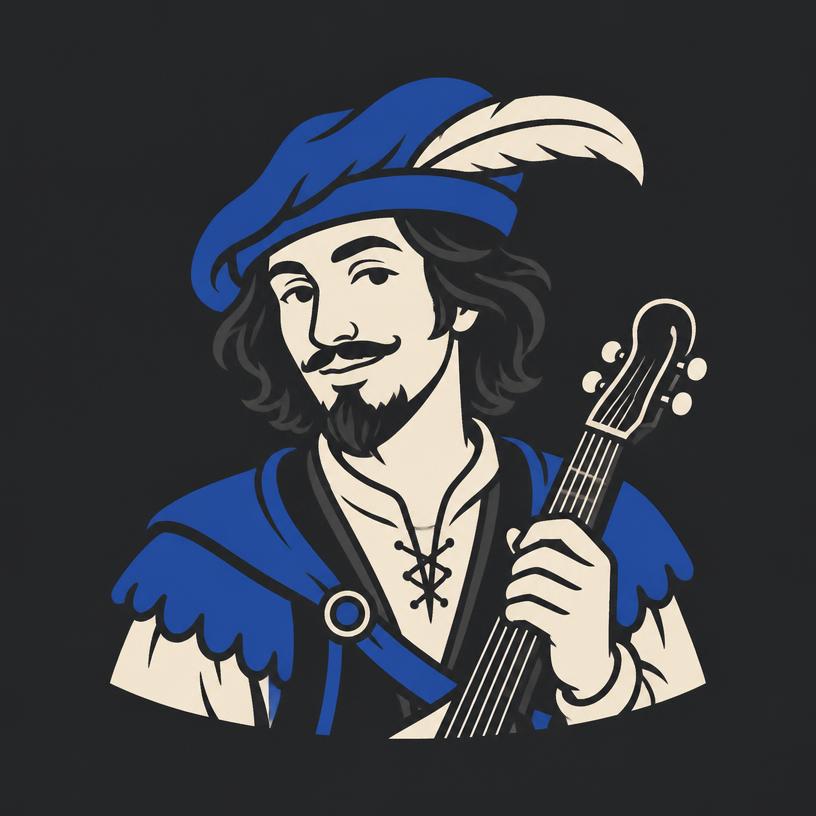 Medieval Bard character illustration
